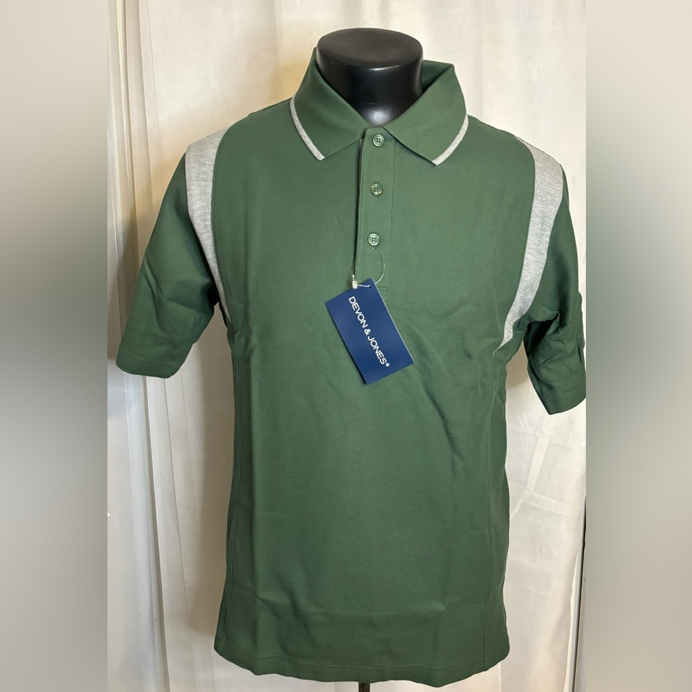 NEW! Mens Sporty Green Active Golf Polo Shirt